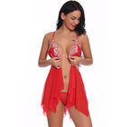Red lace-cup babydoll