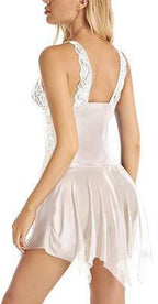 White lace-cup babydoll, back view