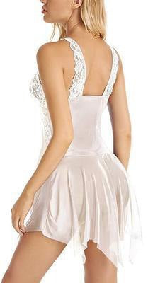 White lace-cup babydoll, back view