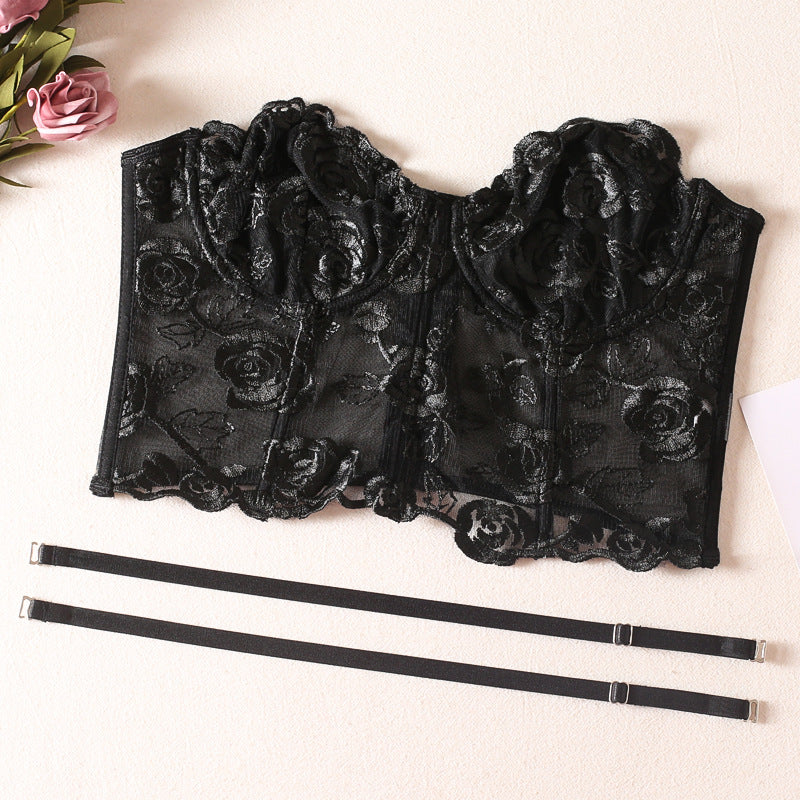 Shelliy French Boned Rose Bra