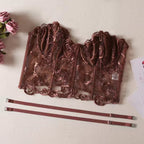 Shelliy French Boned Rose Bra Coffee