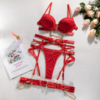 Red Shelliy 4-Piece Set Hardware Accents Front — Contour Fit