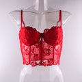 Shelliy French Boned Rose Bra Red